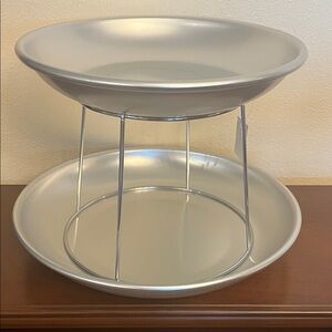 Elegant Two-Tier Silver Serving Stand